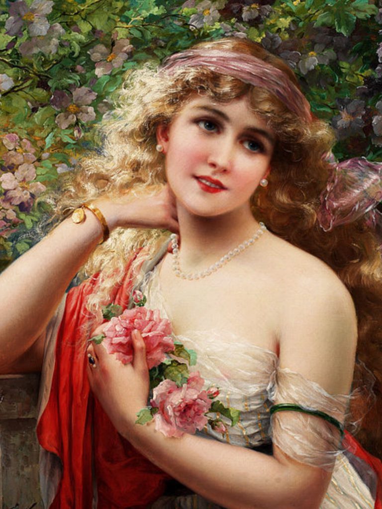 "Young lady roses" par Émile Vernon (1913)